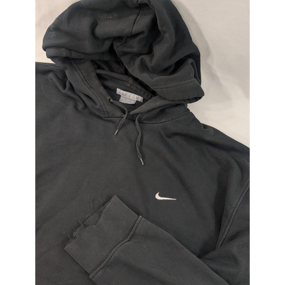 VTG Y2K Nike Swoosh Hoodie Mens Size XXL Black Pullover Logo Skater Y2K